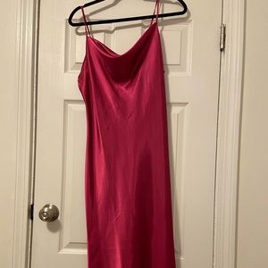 NWT Fuschia silk midi dress